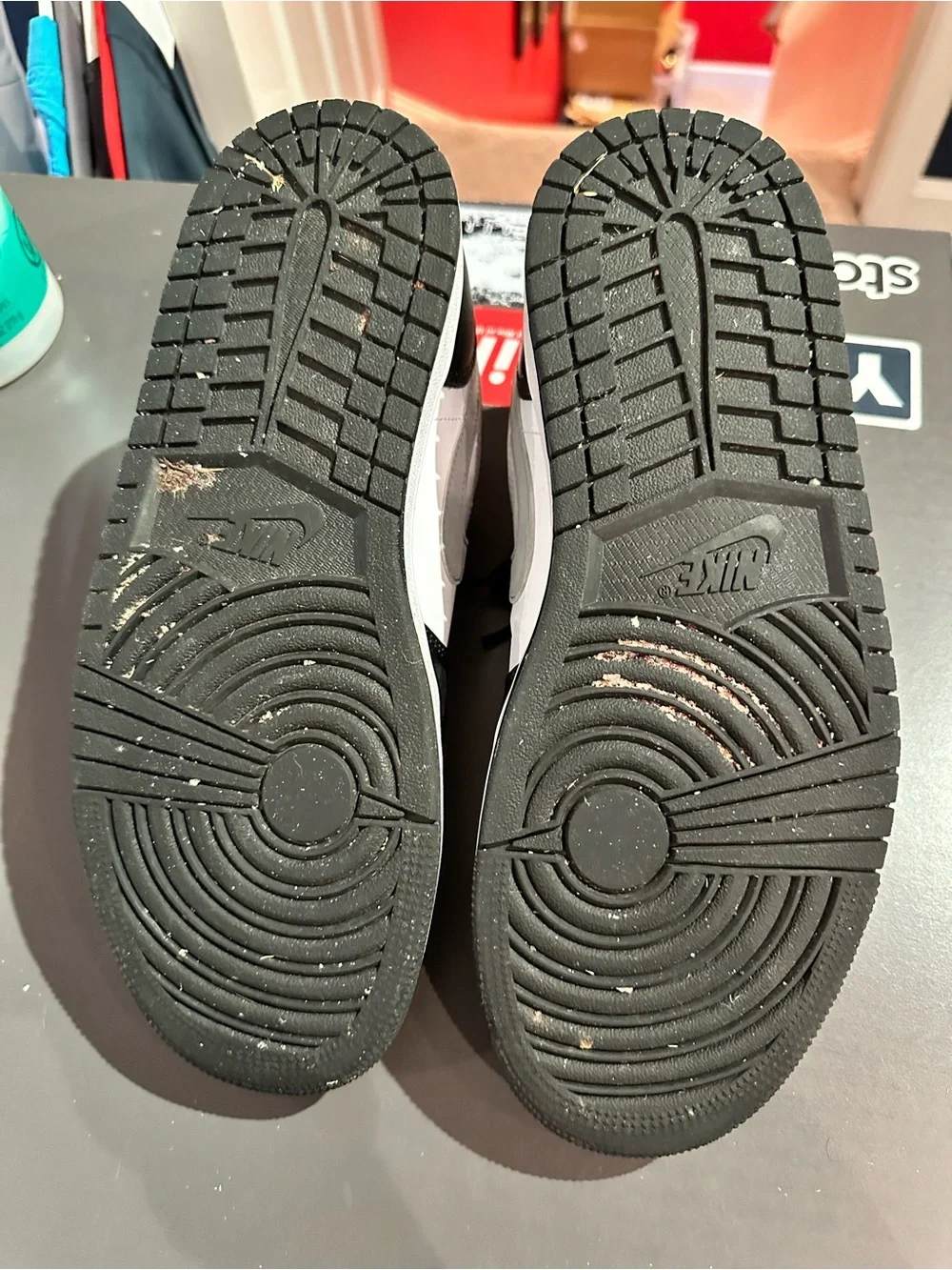 Nike Black and White Low-Top Sneakers with Gray Lining